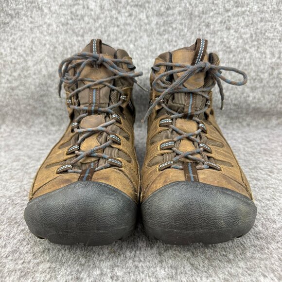 ✅ Men’s 12 Keen Targhee Brown Leather Hiking Boots Waterproof Keen-dry Cap-Toe - Picture 5 of 11